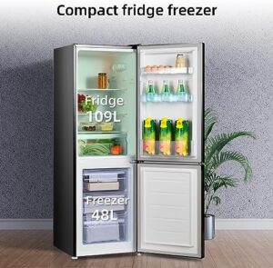 CHiQ FBM157L4EU Black Fridge Freezer, 157L, 70/30 Split
