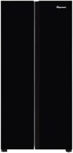 Fridgemaster MS83431EB black side-by-side fridge freezer 445L