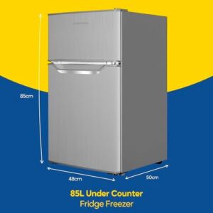 Russell Hobbs undercounter fridge freezer, stainless steel