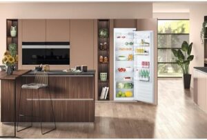 HS18012UK Integrated Upright Fridge, White, E Rated