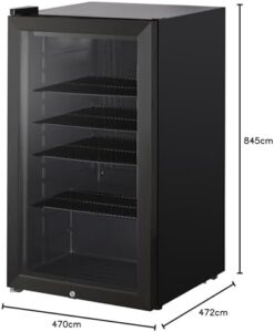 Cookology CBC98BK Black Under-Counter Fridge 98L