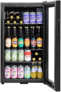 Baridi 85L Under Counter Fridge, Black - Drinks & Wine Cooler