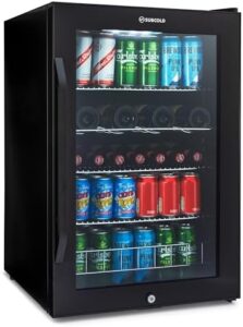 Subcold Ace130 LED touch control beer fridge, black handle