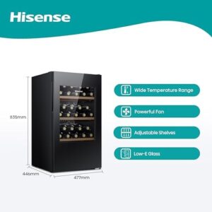 Hisense RW12D4NWG0 93L Undercounter Wine Fridge 30 Bottles