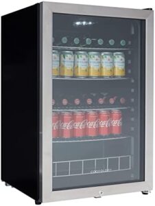 Cookology CBC130 undercounter drinks fridge, silver door