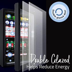 Cookology CBC130 undercounter drinks fridge, silver door
