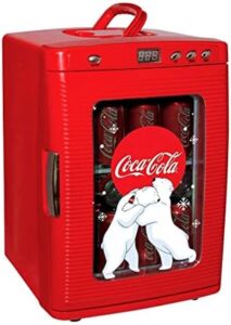 Coca Cola mini fridge, 25L tabletop cooler warmer, red