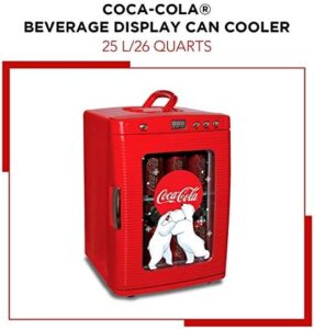 Coca Cola mini fridge, 25L tabletop cooler warmer, red