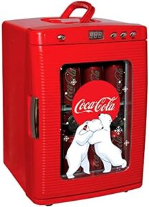Coca Cola mini fridge, 25L cool box, red, LED light display
