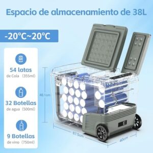 Alpicool 38L Dual Zone Car Fridge Freezer, 12V/24V/AC