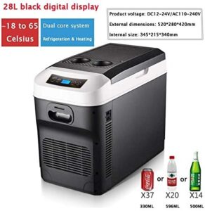 Black 28L portable fridge, 24V/12V/220-240V  electric cooler