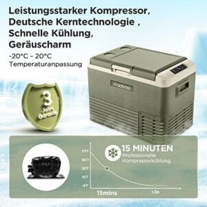 AAOBOSI 40L Portable Car Fridge Freezer, 12V DC & 230V AC