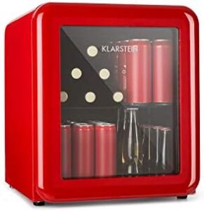 Klarstein PopLife Drinks Cooler, red retro fridge 48L