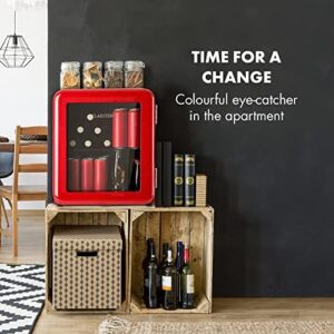 Klarstein PopLife Drinks Cooler, red retro fridge 48L