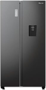 Fridgemaster MS91547BFE American fridge freezer, black, 547L