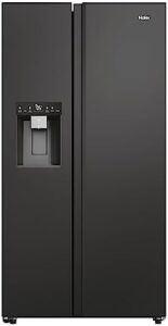 Haier HSW59F18EIPT American style fridge freezer, black