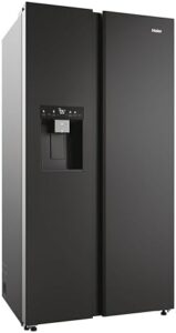Haier HSW59F18EIPT American style fridge freezer, black