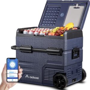 AAOBOSI 55L Dual Zone Camping Fridge, Car Freezer 12V/24V AC 20-20°C