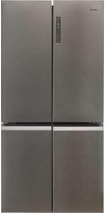 Haier 4-door 528L freestanding fridge freezer in silver.