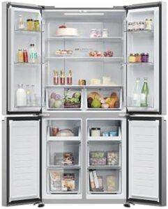 Haier HCR3818ENMG Cube 83 Silver Fridge Freezer