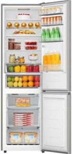 Hisense RB440N4ACA fridge freezer, stainless steel, 336L